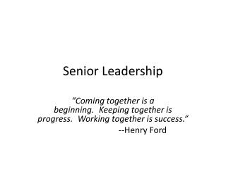 Senior Leadership