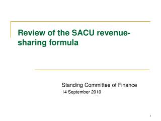 Review of the SACU revenue-sharing formula