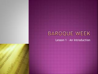 Baroque week