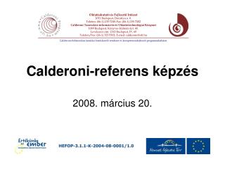 Calderoni-referens képzés