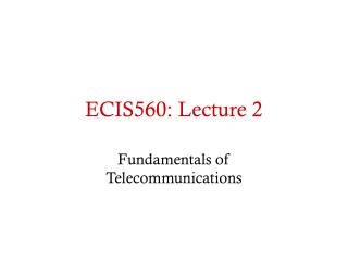 ECIS560: Lecture 2