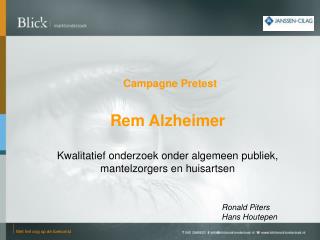 Campagne Pretest Rem Alzheimer