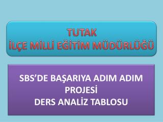 SBS’DE BAŞARIYA ADIM ADIM PROJESİ DERS ANALİZ TABLOSU