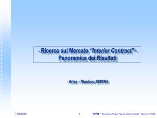 Ricerca sul Mercato “Interior Contract” - Panoramica dei Risultati