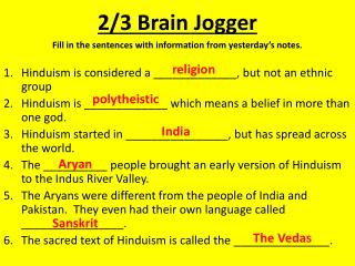 2/3 Brain Jogger