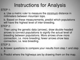 Instructions for Analysis