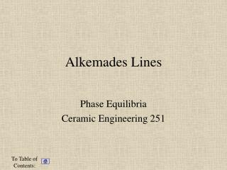 Alkemades Lines