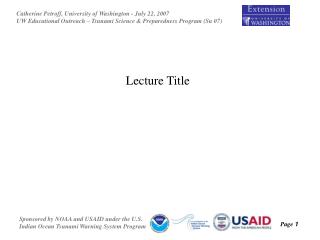 Lecture Title