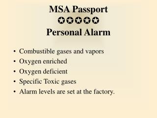 MSA Passport µµµµµ Personal Alarm