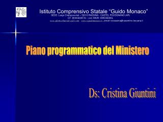 Piano programmatico del Ministero