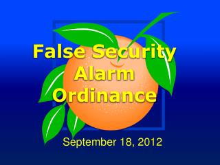 False Security Alarm Ordinance