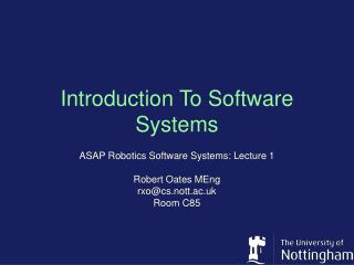 Introduction To Software Systems