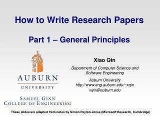 How to Write Research Papers Part 1 – General Principles