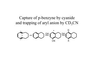 Capture of p-benzyne by cyanide and trapping of aryl anion by CD 3 CN