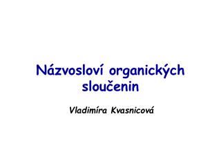 Názvosloví organických sloučenin