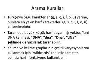 Arama Kuralları