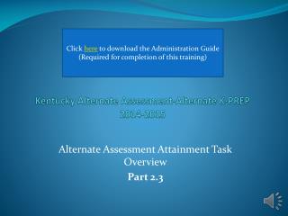 Kentucky Alternate Assessment-Alternate K-PREP 2014-2015