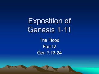 Exposition of Genesis 1-11