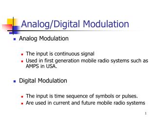 Analog/Digital Modulation