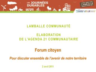 Lamballe communauté Elaboration de l'Agenda 21 communautaire