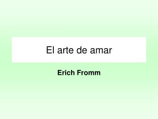 El arte de amar