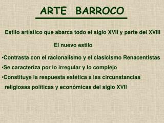 ARTE BARROCO