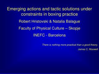 Emerging actions and tactic solutions under constraints in boxing practice