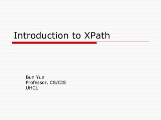 Introduction to XPath