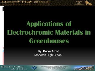 Applications of Electrochromic Materials in Greenhouses