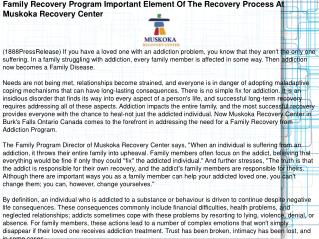 Family Recovery Program Important Element Of The Recovery Pr