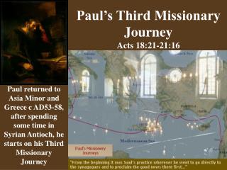 Paul’s Third Missionary Journey Acts 18:21-21:16