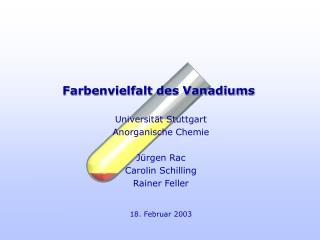 Farbenvielfalt des Vanadiums