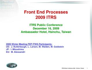 Front End Processes 2009 ITRS