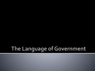 The Language of Government