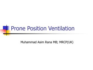 Prone Position Ventilation