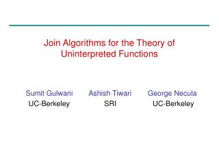 Join Algorithms for the Theory of Uninterpreted Functions