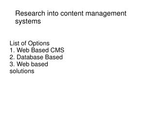 Research into content management systems