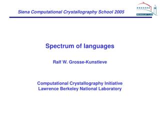 Siena Computational Crystallography School 2005