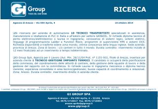 GI GROUP SPA Agenzia di Arezzo – Via XXV Aprile, 4 – 52100, Arezzo