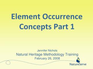 Element Occurrence Concepts Part 1