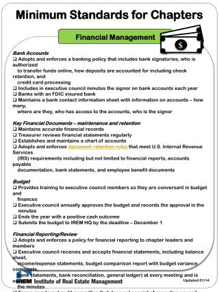 Minimum Standards for Chapters