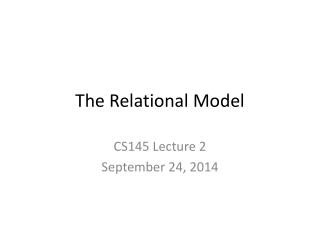 The Relational Model