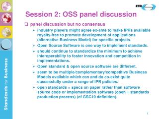 Session 2: OSS panel discussion