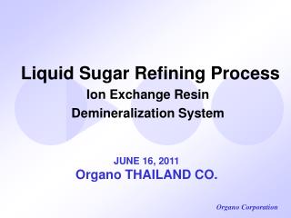 Liquid Sugar Refining Process Ion Exchange Resin Demineralization System