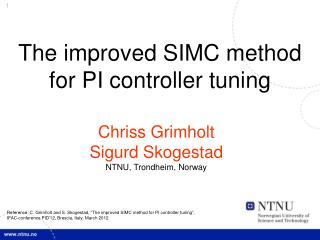 The improved SIMC method for PI controller tuning