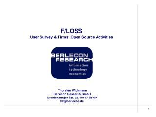 F/LOSS User Survey &amp; Firms‘ Open Source Activities