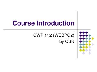 Course Introduction