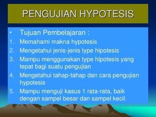 PENGUJIAN HYPOTESIS