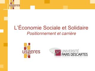 L’Économie Sociale et Solidaire Positionnement et carrière