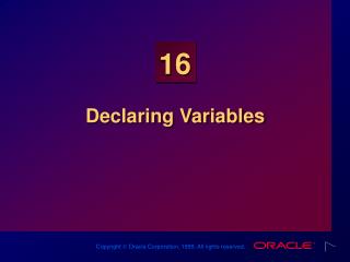 Declaring Variables